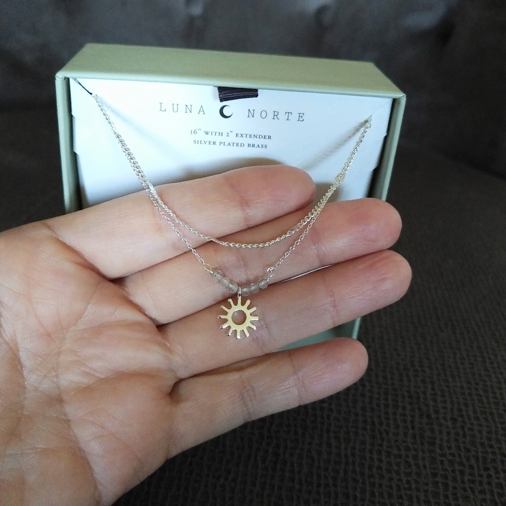 Luna🌙 Norte Double✌️ Silver🤍 Necklace - NIB - Picture 15 of 15